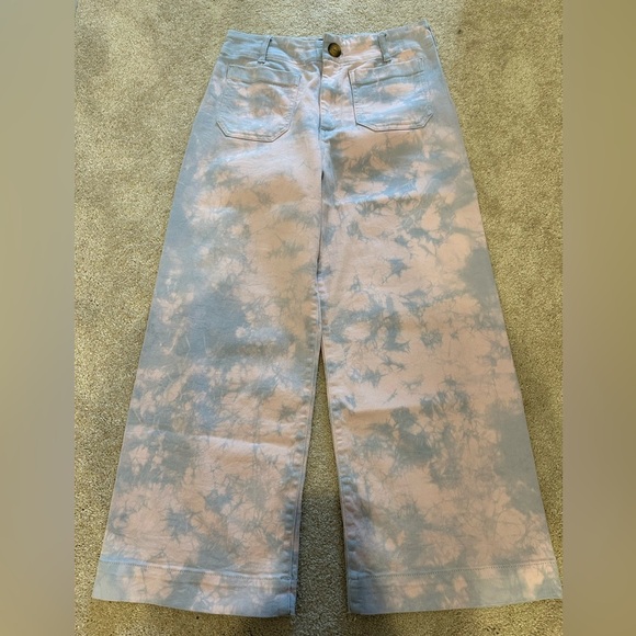 The Colette Denim Cropped Wide-Leg Jeans by Maeve Anthropologie tie dye 29 - Picture 5 of 7